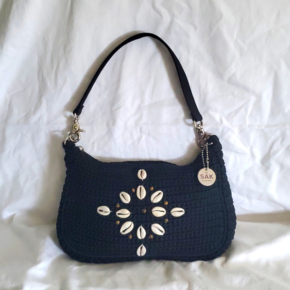 The Sak Black Mini Bag with Shell Accents